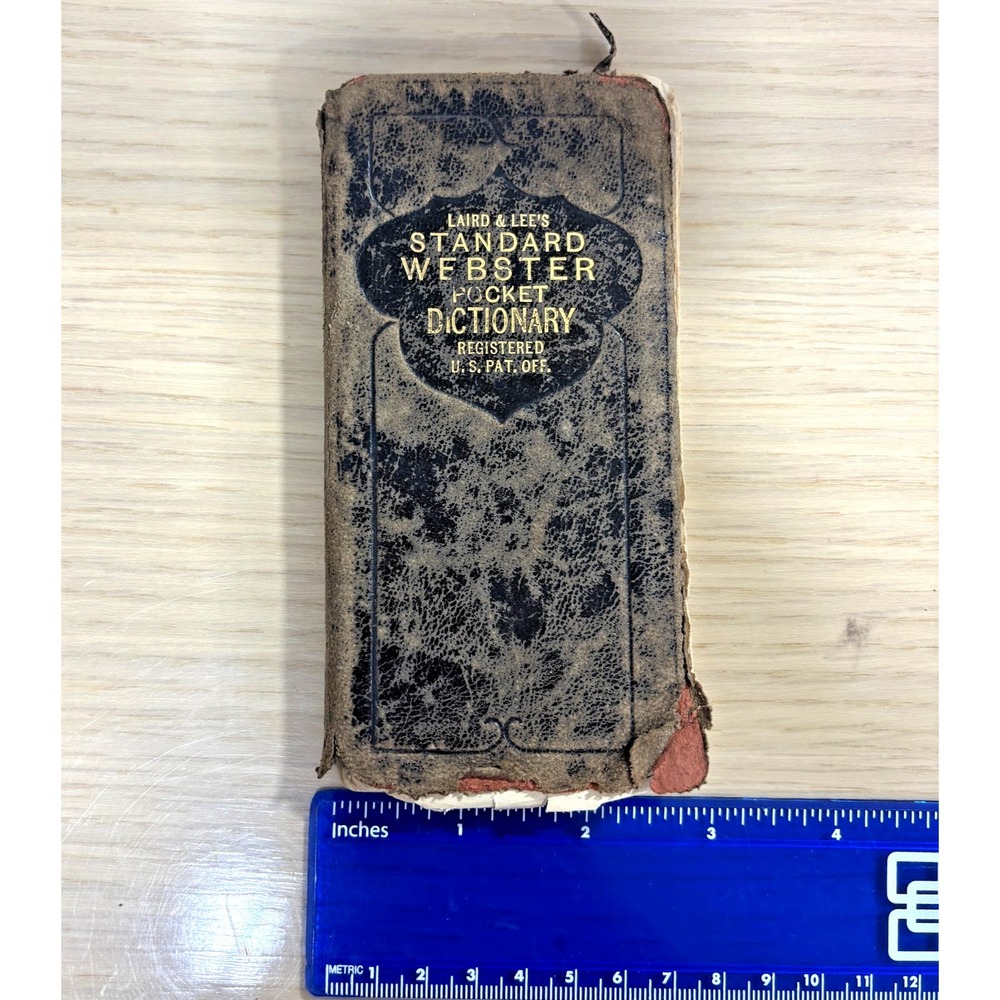 Vintage 1918 Laird & Lee Standard Webster Pocket Dictionary Leather Bound